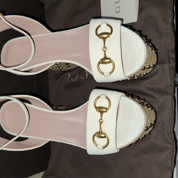 Gucci suede studded wedges size 36 - Picture 3 of 8